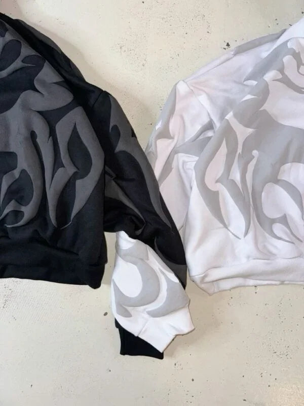 Tribal Shadow Oversized Hoodie – Streetwear Graphic Pullover