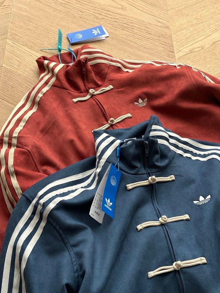 CNY Inspired Suede Track Jacket for Men | Premium Suede Finish | Chinese Knot Button Jacket | Streetwear Winter Jacket
