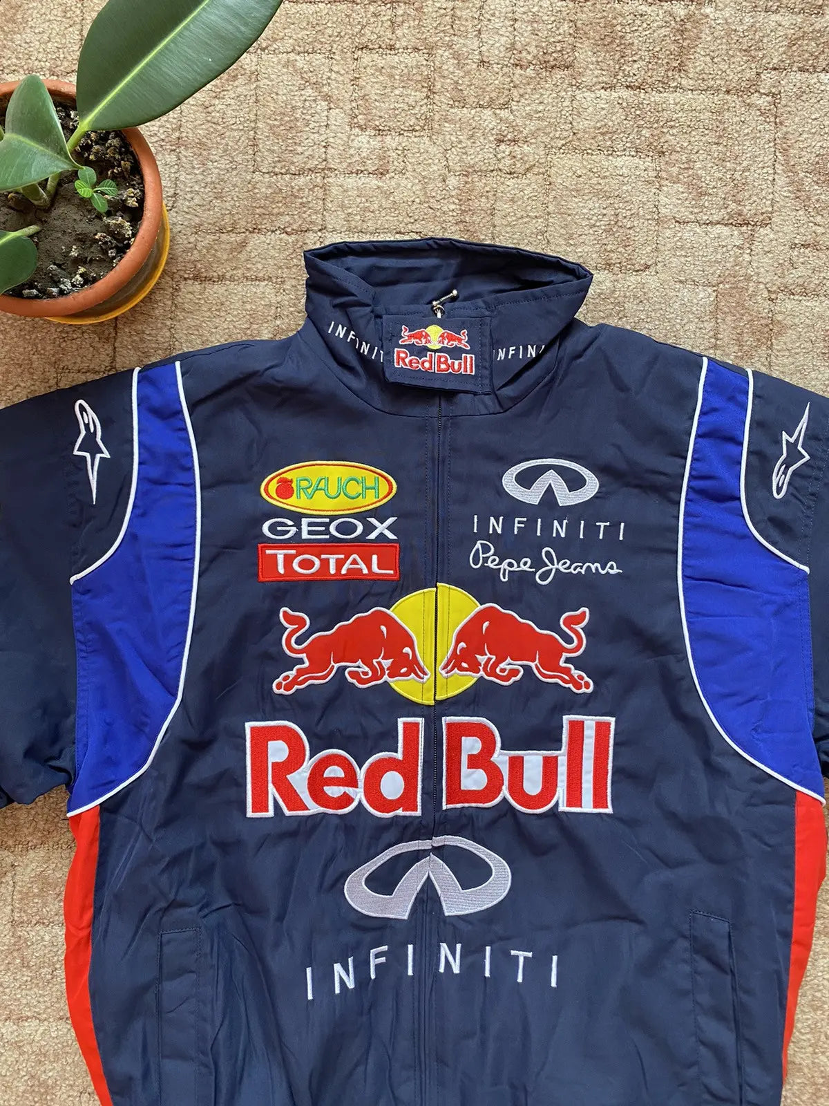 Red Bull Vintage Embroidered Jacket | Classic Motorsport Apparel (Embroidered)
