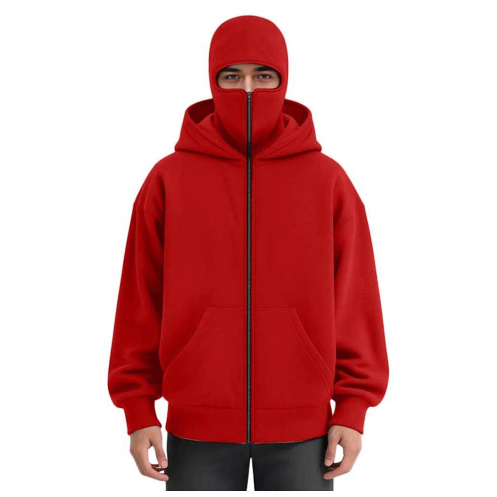 Red Ultimate Balaclava Hoodie | Stylish & Functional All Weather Essential