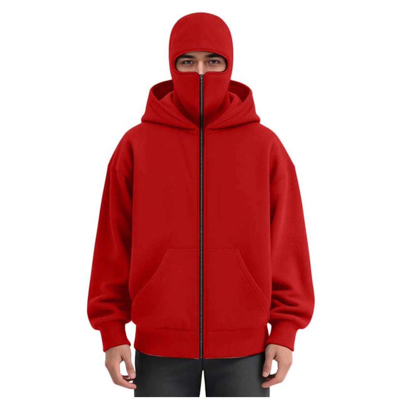 Red Ultimate Balaclava Hoodie | Stylish & Functional All Weather Essential