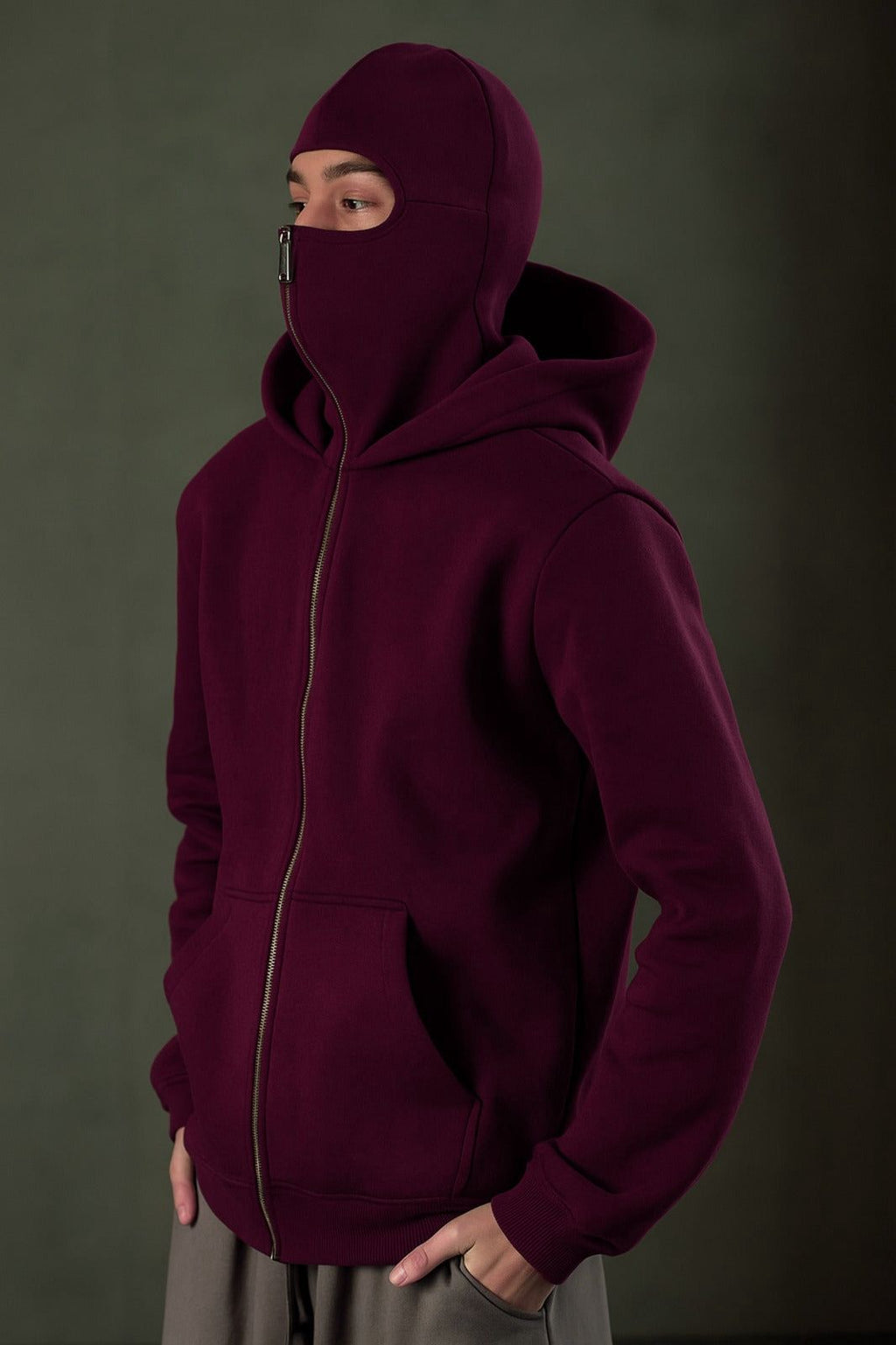 Maroon Ultimate Balaclava Hoodie | Stylish & Functional All Weather Essential