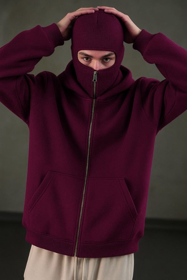 Maroon Ultimate Balaclava Hoodie | Stylish & Functional All Weather Essential