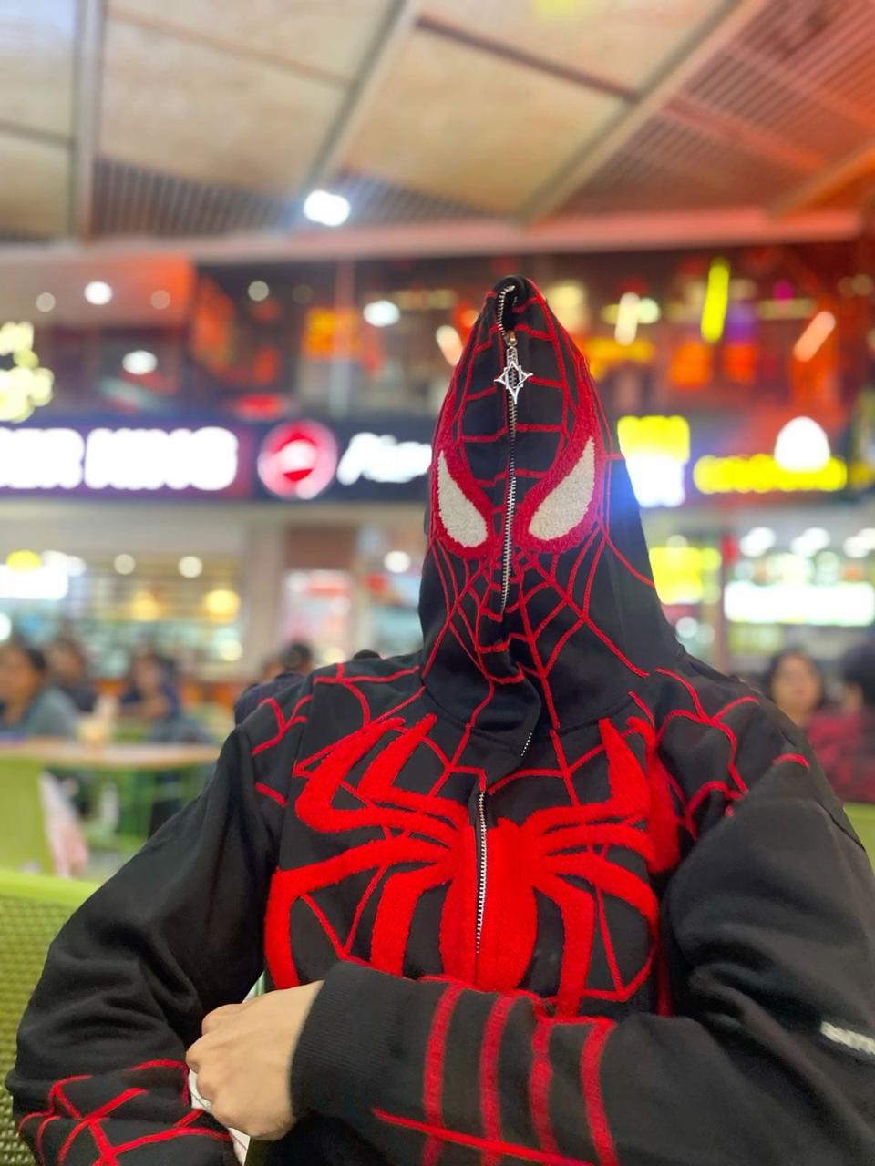 Spider-Man Zip Hoodie – Black / White Color Options, Marvel Streetwear