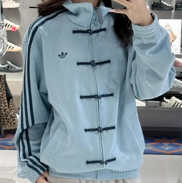 CNY Inspired Unisex Suede Jacket | Premium Streetwear Outerwear Aqua blue