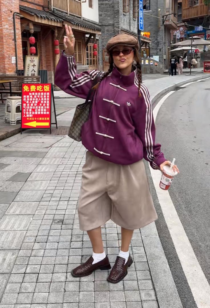 CNY Suede Jacket in Wine Purple – Unisex Modern Chinese Streetwear