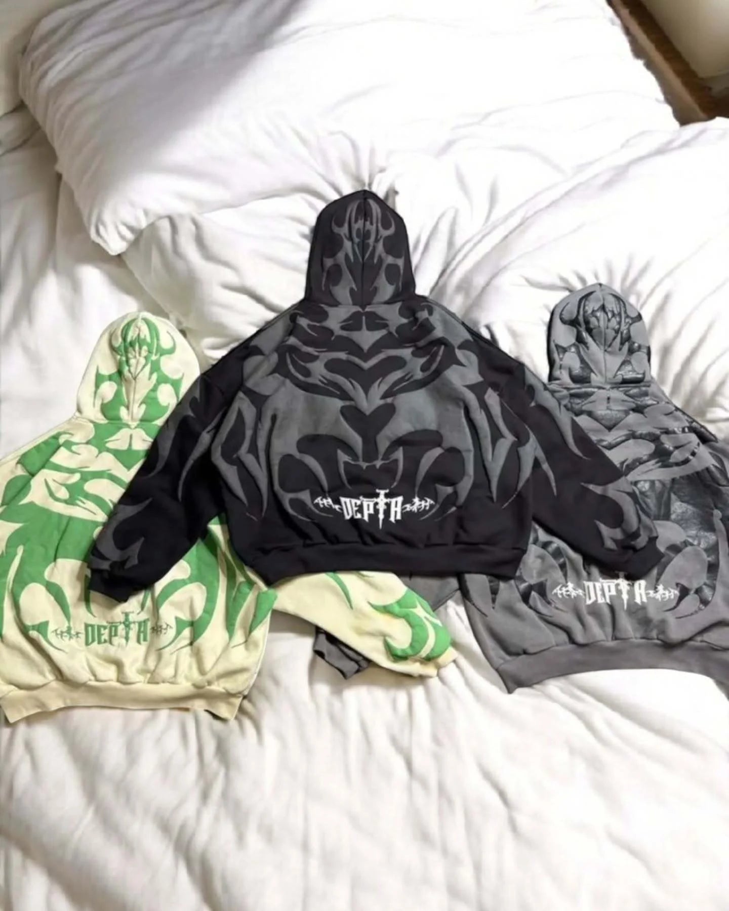 Tribal Shadow Oversized Hoodie – Streetwear Graphic Pullover