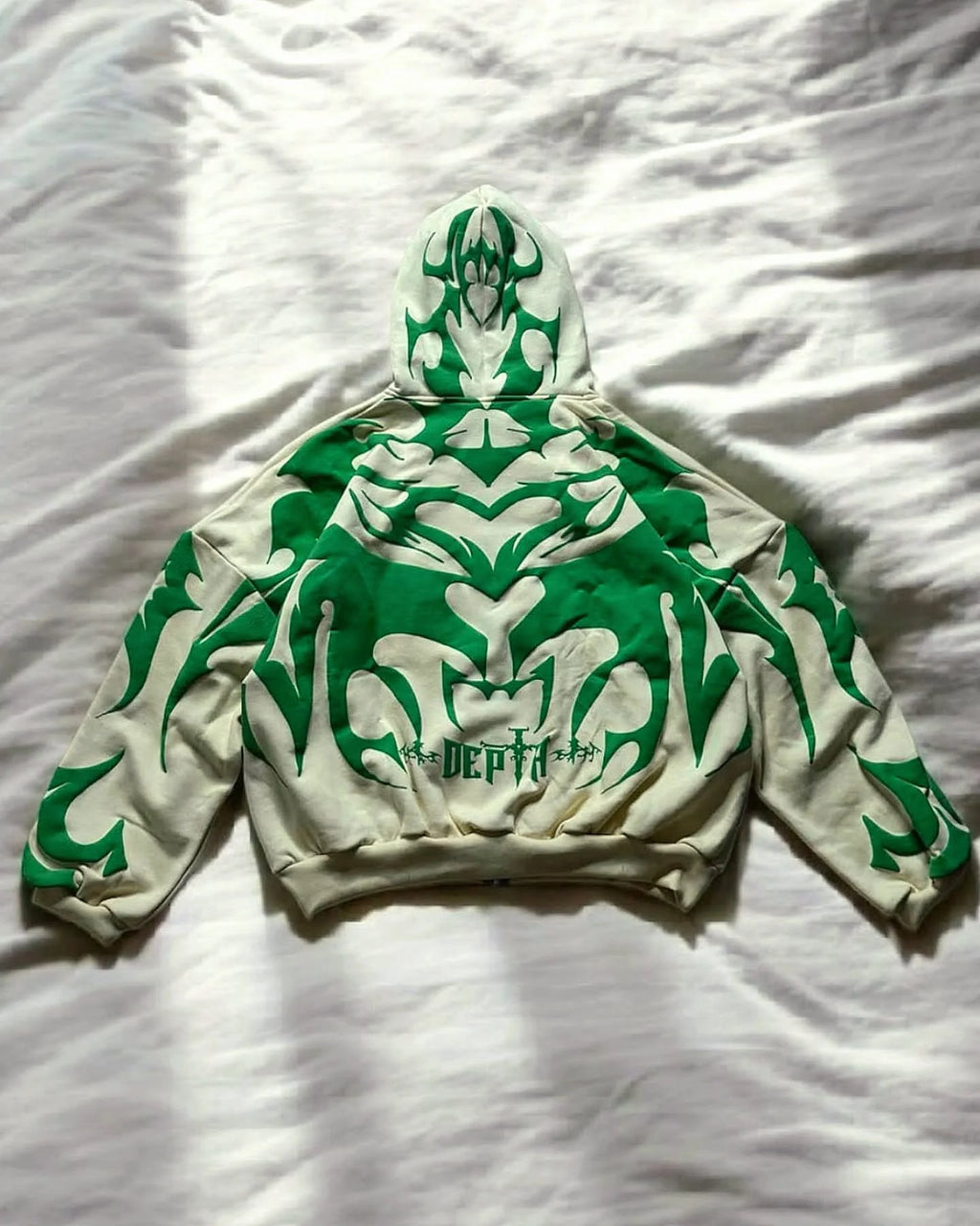 Tribal Shadow Oversized Hoodie – Streetwear Graphic Pullover