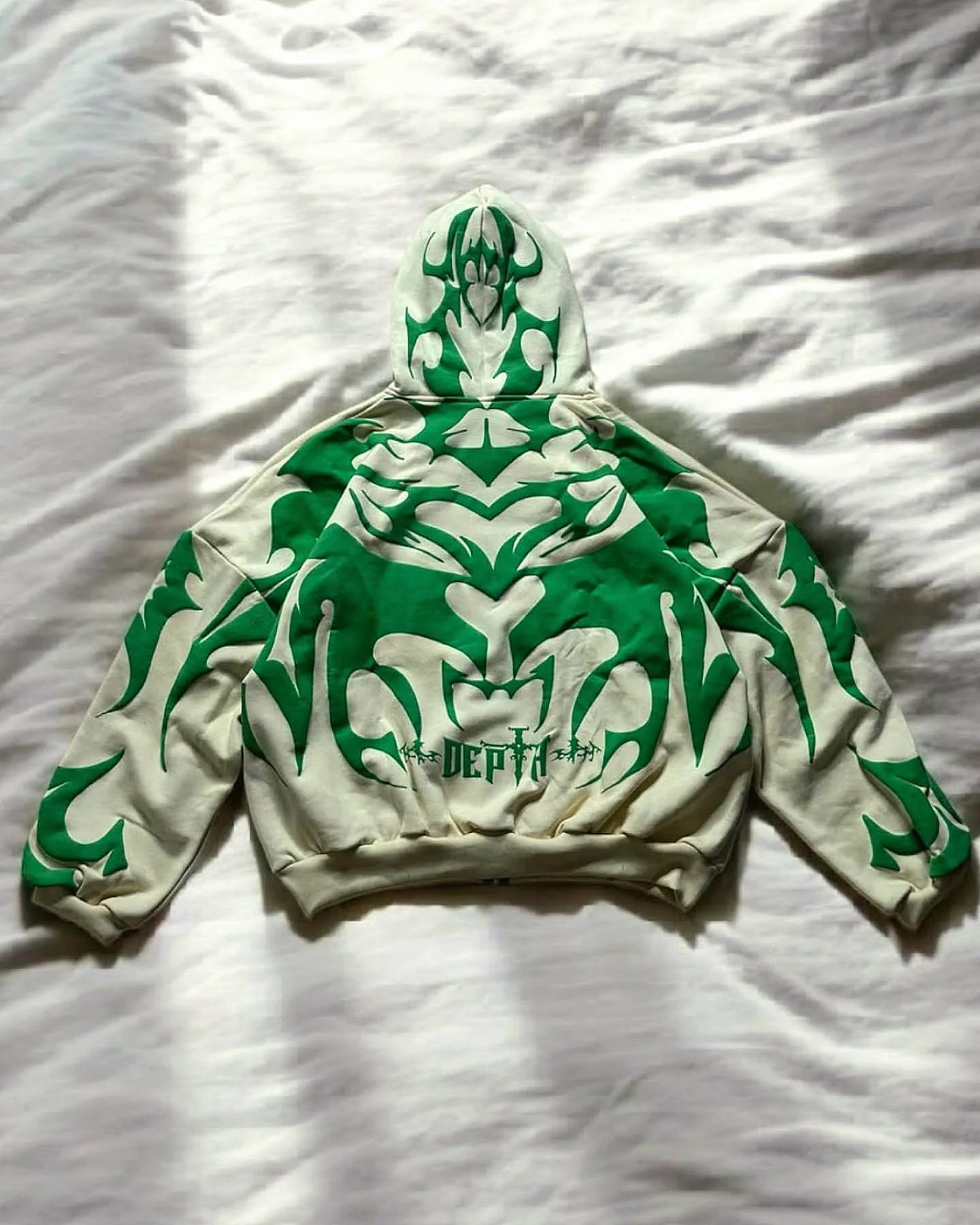 Tribal Shadow Oversized Hoodie – Streetwear Graphic Pullover
