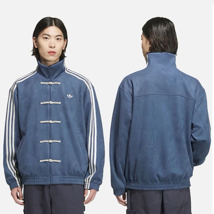 CNY-Inspired Premium Navy Blue Suede Streetwear Jacket