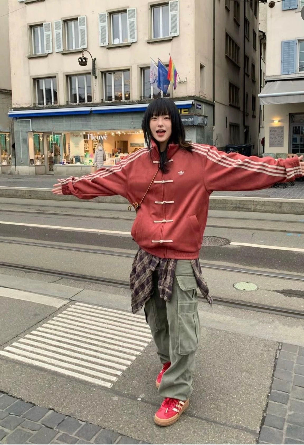 Red CNY Suede Streetwear Jacket (Unisex)