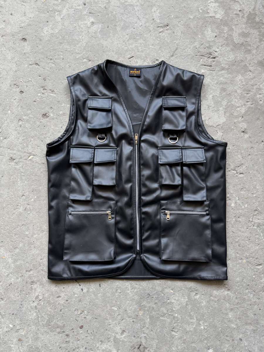Tactical Streetwear Reloaded — The Ultimate Utility Leather Vest is Here!
